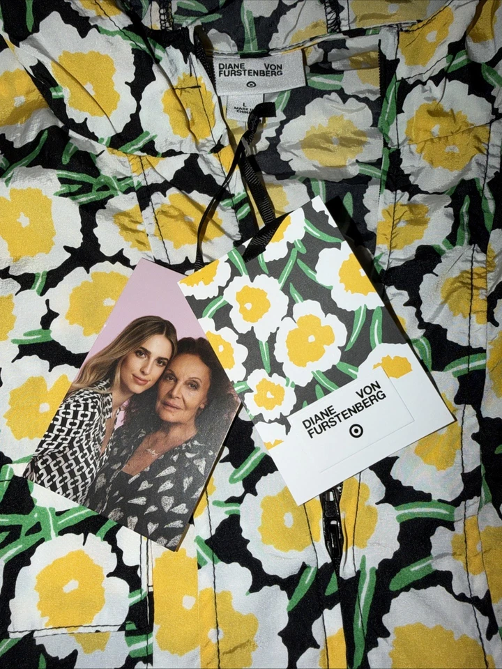 Chaleco con Capucha Diane Von Furstenberg Amapola Para Mujer L Floral Embalable FF794 Foto 3 de 4