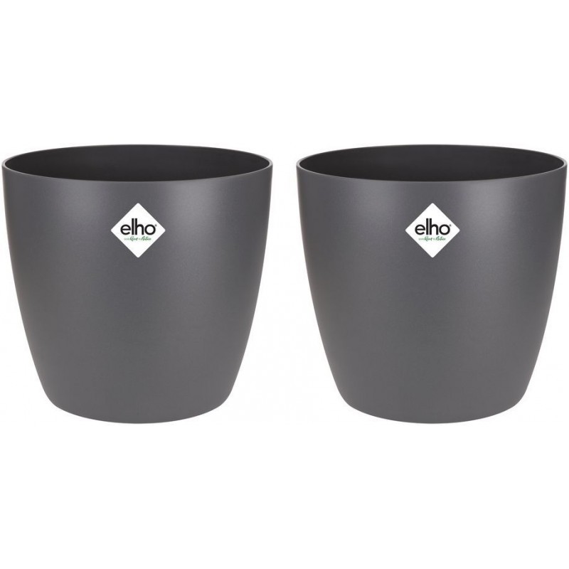 Pots de fleur rond ELHO Brussels robustes et étanches de 25 cm de diamètre