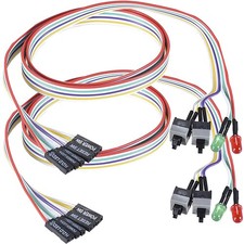 2x ATX Power Switch Reset Button Motherboard 2 Pin Cable 27 Inch Red Green LED