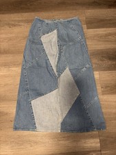 Christopher  Banks Maxi Skirt Size 8 Multicolor Denim 98 Cotton 2 Spandex