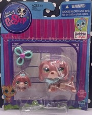 Littlest Pet Shop LPS - Mom and Baby Dachshund Puppy Dog Brown  #3601 #3602 NIB