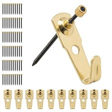 Framer Supply Brass Plated Picture Hangers, 30LB Capacity, Bulk Pack