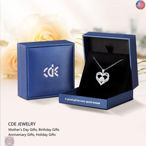 CDE Forever Love Heart Necklaces for Women, Wedding Anniversary, Birthday - Picture 4 of 7