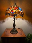 Tiffany Style Stained Glass Table Lamp Floral Vintage Bedside Accent Light