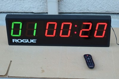   Rogue Echo Gym Clock Timer 2.0 w/ remote and power supply - Very Nice  