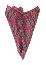 NWOT Osprey London Extra Large Red Tartan Plaid Pocket Square Handkerchief Men's