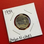 1934 ‘Hobo Nickel’ Coin Carving, AU Buffalo Nickel Unknown Artist