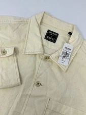 NEW Todd Snyder + Albiate Mens Sz L Button Down Ivory Canvas Denim Deck Shirt R2