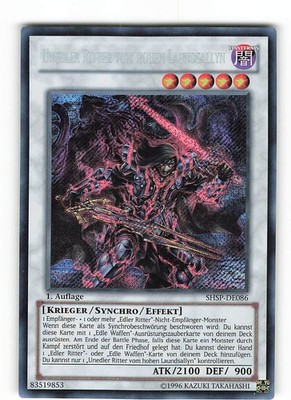 Yugioh UNEDLER RITTER VOM HOHEN LAUNDSALLYN , shsp-de086 Secret Rare deutsch NM