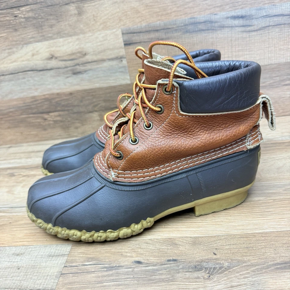 LL Bean  Women Size 9 Brown Leather Boots 6" Padded Collar Hunting Duck Boot - Image 4 of 4