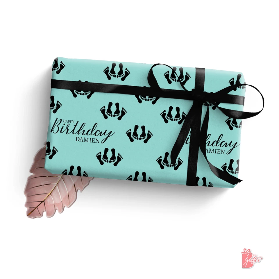 Name Personalized Gift Wrap Funny Funky Birthday Custom Wrapping Paper Roll 24" - Image 2 of 3
