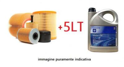 Kit Tagliando Per Opel Meriva B 1.4 88KW 120CV Dal 2010 - Include 3 Filtri (Aria, Olio, Benzina) + 4 Litri Olio Motore Specifico