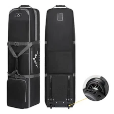 Hard Case Golf Travel Bag with Wheel Luggage Lock Cover Airline Waterproof 1200D