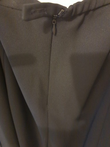 Skirt Sz 12 Black Crepe A-Line Classic JM Collection Flowy Side Zip - Picture 5 of 6