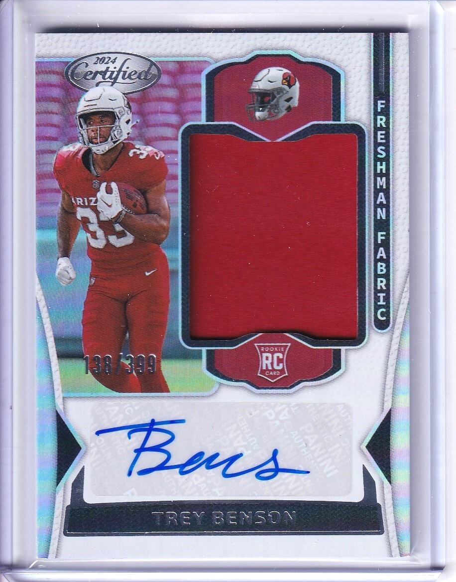 2024 Certified - TREY BENSON - #19 Freshman Fabric Mirror Signatures /399