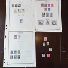 LUXEMBOURG CARITAS MINT USED STAMPS LOT ON ALBUM PAGES HIGH DENOM, SHORT SETS