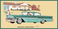 1958 Chevrolet Biscayne 4 Door Sedan New Metal Sign 18x36 Usa Steel Xl Size