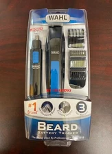 WAHL Nose Ear Body Beard Hair Wet/Dry Battery Precision Blade Trimmer Set ~ BLUE