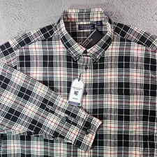 NWT Roundtree  Yorke Portuguese Flannel Shirt Men 3XB Black White Red Plaid