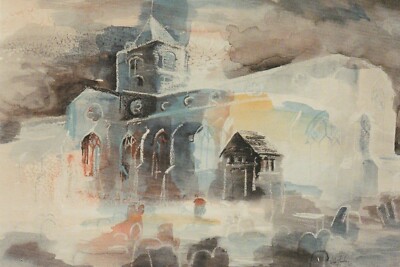 ARUNDEL PFARRKIRCHE von Nick Plumley, Kunst, Sussex - Vintage POSTKARTE