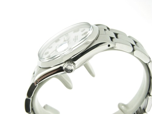 Mens Rolex Date Stainless Steel Watch Domed Bezel White Arabic Dial 15000 - Picture 4 of 5