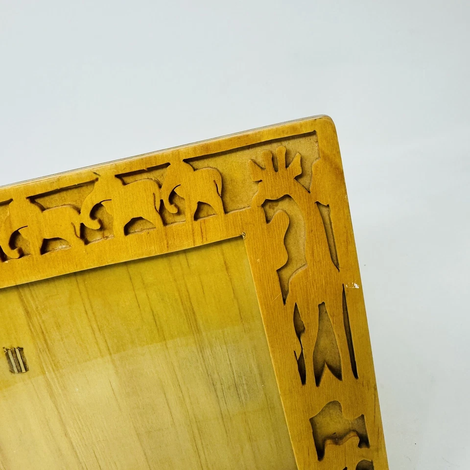 Marco de Fotos Hecho a Mano Retro Prensado Madera de Abedul Esmaltado Foto Tamaño 4x6 Tema Selva Foto 4 de 4