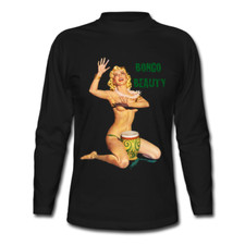  Retro T-shirt Bongo Beauty Pinup Drums Tiki Hawaiian Beatnik 60s Exotica