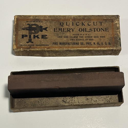 Pietra oliaria smerrata taglio rapido vintage produzione CO. USA affilatura 6" - Foto 6 di 10