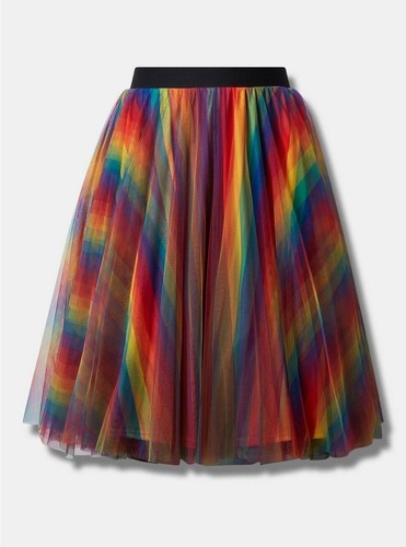 Torrid Pride Rainbow Skirt Midi Tulle NWT New 1X - Picture 9 of 9