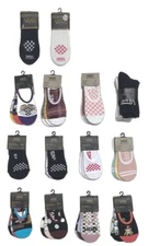 Vans Off The Wall No Show or Crew Socks 2-3 Pair PKG Girls 1-6 /Womens 6-10/9-13