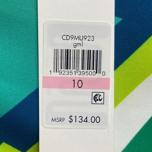 Calvin Klein Mod Print Sheath Scuba Stretch Abstract Geometric Dress Size 10 - Picture 5 of 6