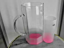 2T. Karin Struck Design Karaffe Wasser-Glas Rosaboden 20x10cm 1,5L Beh&auml;lter Krug