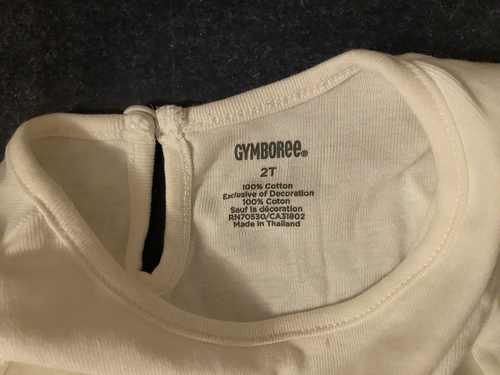 Gymboree Ruffle Trim Tunic Size 2T Vintage 2012 White Cotton Cap sleeve - Picture 3 of 5