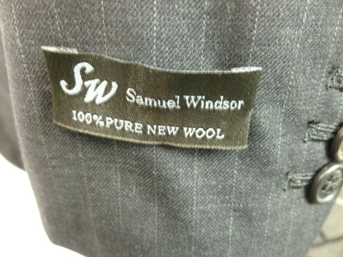 Samuel Windsor Grey Pinstripe Wool Jacket BV22J Size 40r rrp £145 CR094 AA 15 - Picture 11 of 11