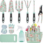 Garden Tools Set, 11 Pcs Heavy Duty Floral Gardening Tools Kit with Non-Slip Ru