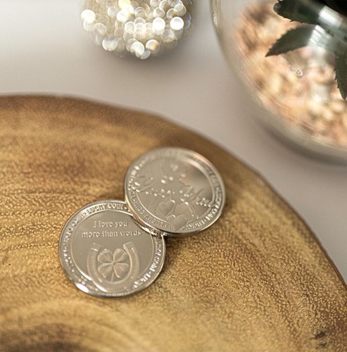 Engraved Message Lucky Coin 'I Love You' Sentimental Gift Love Keepsake Silver - Picture 19 of 24