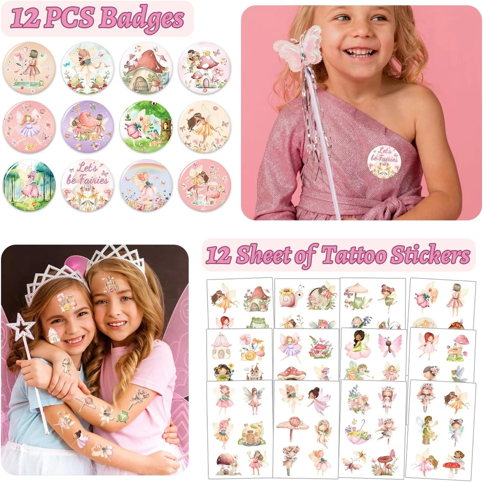 98 PIEZAS Favores de Fiesta - Decoraciones de Hadas del Bosque con Pulseras de Bofetada, Pegatinas Foto 4 de 4