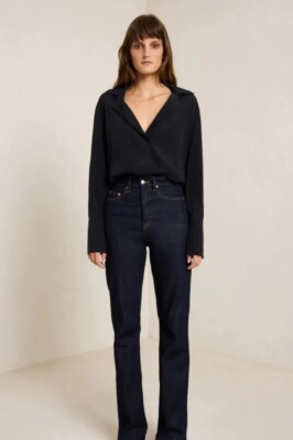 ALC Charlie Jean High Rise Slim Leg Size 25(runs small) Dark Blue Denim