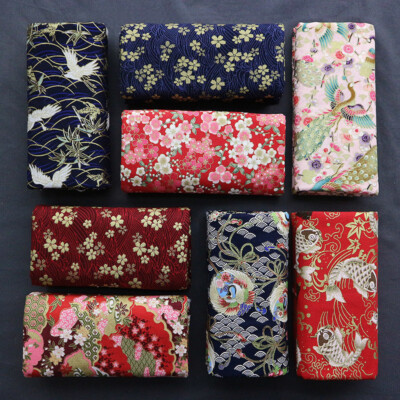 Kranich Blume Bronzing Stoff Tuch Japanisch Patchwork Zum Selbermachen Baumwolle Nähen