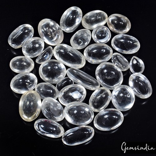 1500 Ct Natural Untreated White Crystal Quartz Mix Cabochon Loose Gemstone Lot
