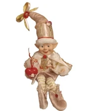 Vintage style posable bendable valentine's elf pixie shelf sitter doll embellish