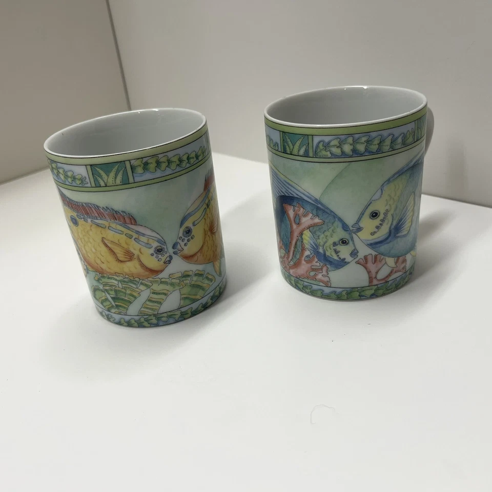 Tropical Angel Fish Japón Tazas Andrea por Sadek Mar Jardín Cerámica Café 2 Tazas Foto 2 de 4