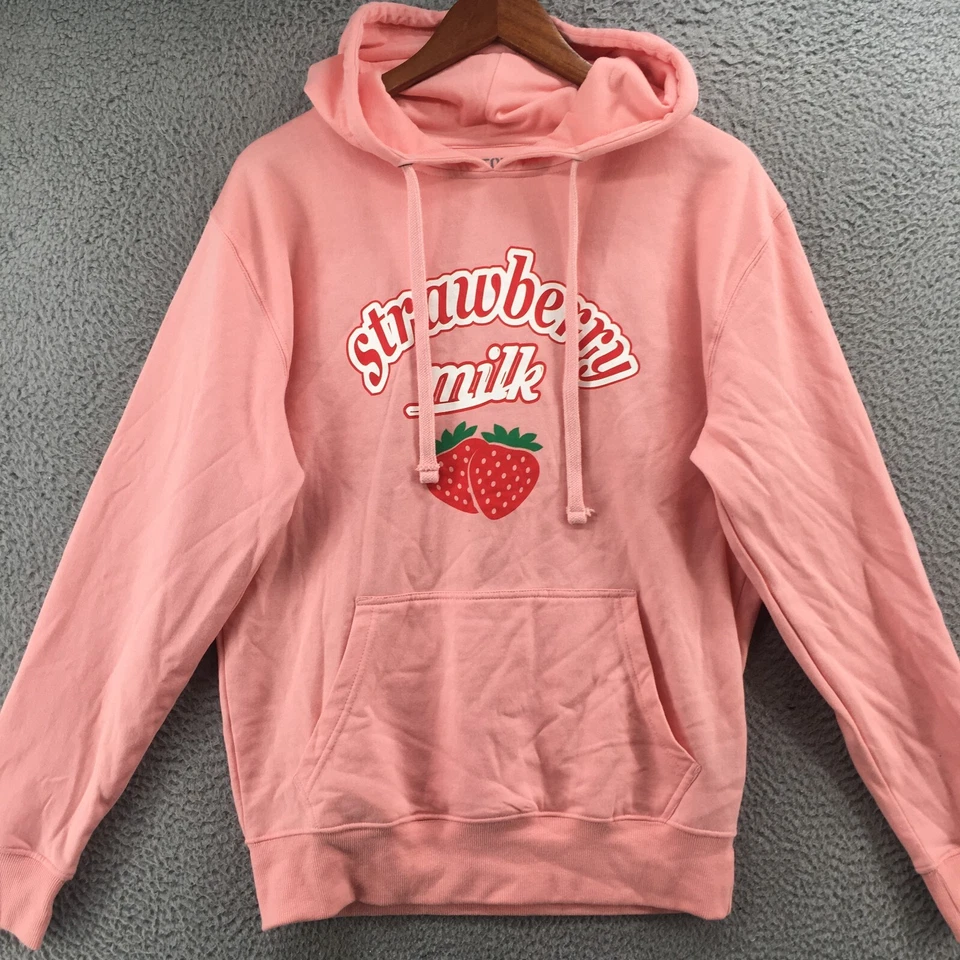 Hot Topic Sudadera con Capucha Mujer Pequeña Rosa Bolsillos Frontales Mangas Largas Informal Foto 2 de 4