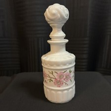 Porcelaine De Paris Perfume Bottle, France, 6 1/4  Tall, Pink Spring Floral