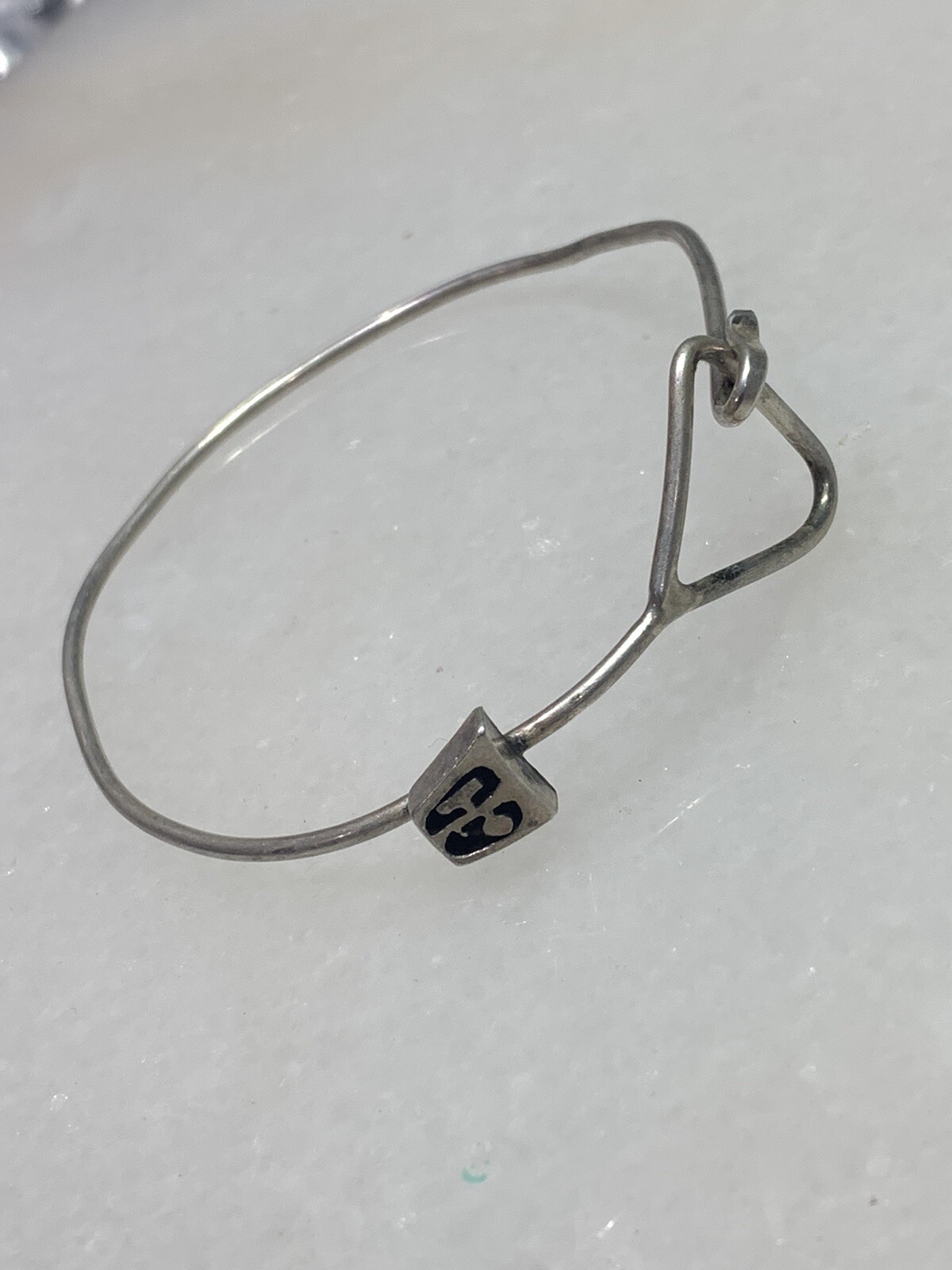 Sterling silver 925 Cuff Hook Bangle Bracelet - image 3