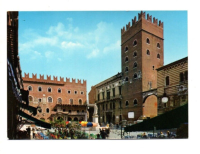 Italien - Verona, Piazza dei Signori - Vintage Postkarte
