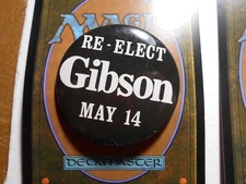 1-5/8" Gibson unknown office and location litho pinback button