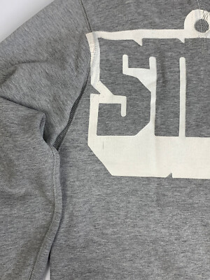 Stussy Vintage Sweatshirt Size Medium Gray 00s Big Logo