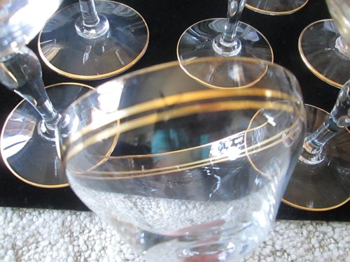 2 Lenox Gold Trim Crystal Glass Wine Glasses Stemware Delicate / Vintage S/M Set - Picture 3 of 3