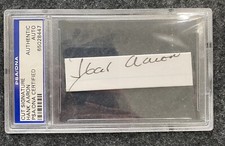 Hank Aaron auto PSA DNA Certified Cut Signature Autograph Signed Cert Autograph